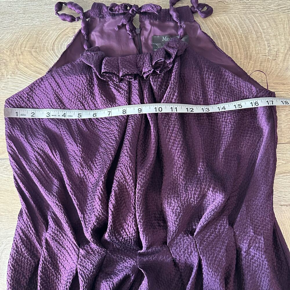 MaxMara Made in Italy Silk Halter Style Cocktail Dress Purple 8 - Picture 13 of 15